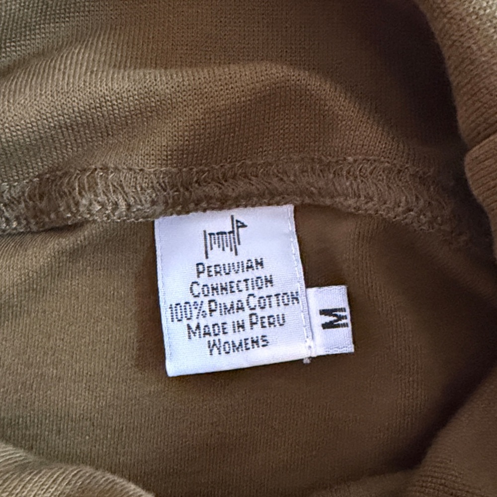 Pima Cotton Olive Turtleneck Peruvian Connection - image 2